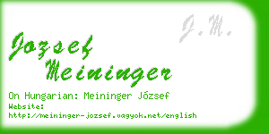jozsef meininger business card